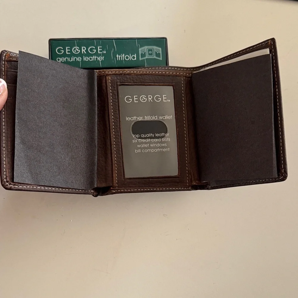 George Brown Leather Trifold Wallet